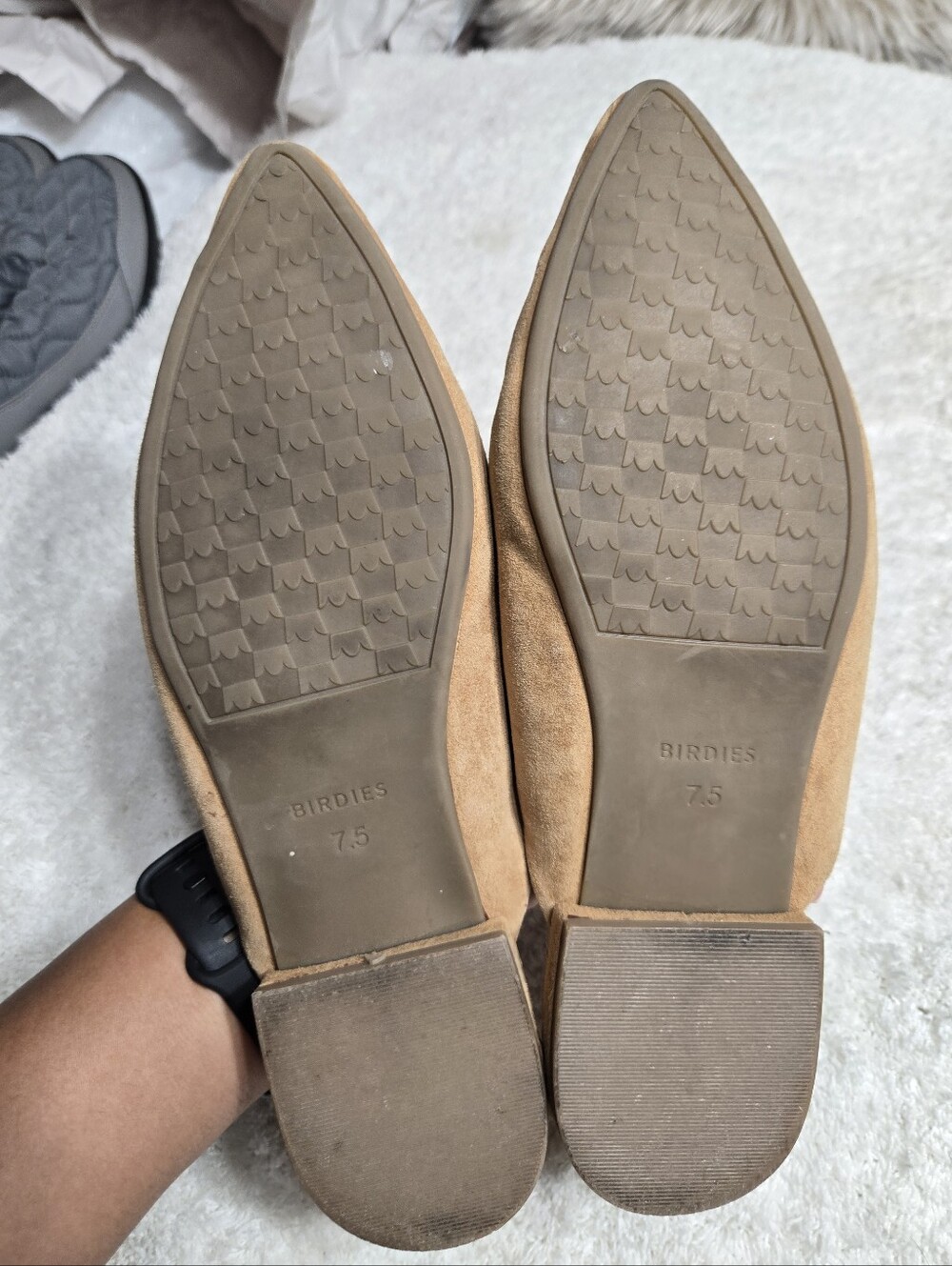 Birdies The Swan Golden Oak Suede Mule Slides 7.5 - Picture 7 of 8